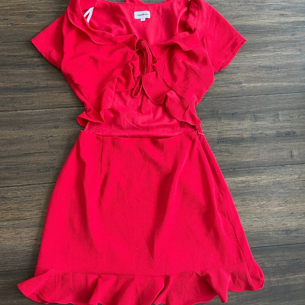Superdown Mia Ruffle Trim Dress - Size Small